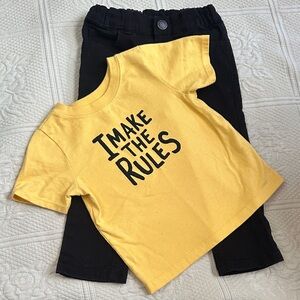 Garanimals Yellow Tee and Black Pants Set